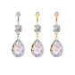 Bauchnabelpiercing Glitzer Opal Tropfen-Anhänger Nabelpiercing Chirurgenstahl Bananabell Silber Gold Roségold Clear Stab 1,6/10mm