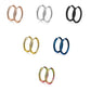 Damen 1 Paar Creolen Ohrringe Set Chirurgenstahl Klickverschluss Seamless Line blau schwarz silber regenbogen gold 10mm -20mm Länge