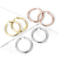 1 Paar Damen Creolen Ohrringe 5mm breit Ohrstecker Gold Roségold Silber