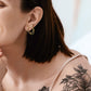 1 Knorpel Ohrstecker Zirkonia Klick-Creole Doppel-Kette Cartilage Labret Piercings Tragus viele Farben Edelstahl Schraubverschluss