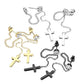 1 Paar Damen Ohrstecker Zirkonia Clear Ketten-Kreuz Anhänger Chirurgenstahl Ohrringe Ohrhänger Silber Gold Schwarz