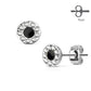 1 Paar Ohringe Ohrringe Set Stecker Edelstahl Chirurgenstahl Rund Schwarz Center clear Zirkonia gold silber roségold