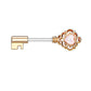 Brustwarzenpiercing Vintage SCHLÜSSEL Brustpiercing Intimpiercing Edelstahl Glitzer-Opal Silber Gold Roségold Stab 1,6mm 12mm