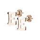1 Paar Ohrstecker ALPHABET INITIALEN e Ohrringe Schmuck Set Edelstahl Silber Roségold