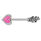 Brustwarzenpiercing Opal Glitzer Herz-Pfeil Brustpiercing Nippelpiercing Chirurgentstahl Silber Multicolor Stab 1,6/14mm