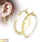 1 Paar Damen Ohrringe CREOLE Zirkonia-Rand innen Muster Ohrstecker Chirurgenstahl Gold Roségold Silber Clear 30mm