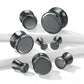 Ohrplug Schwarz Ohrpiercing Hämatit Natur-Stein Ohrschmuck Tunnel 4-16mm Sattelverschluss