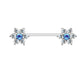 Brustwarzenpiercing GLITZERNDE ZIRKONIA-Blumen Brustpiercing Edelstahl Silber Roségold Gold Clear Pink Aqua Lila Blau 1,6mm 16mm