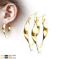 1 Paar Damen verdrehte CREOLEN OVALES-DESIGN Ohrringe Ohrstecker Chirurgenstahl Multicolor
