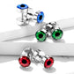 Fake Ohrplug Auge Ohrpiercing Ohrschmuck Chirurgenstahl Schraubverschluss Silber Blau Grün Rot 8mm