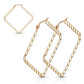 1 Paar Damen QUADRAT CREOLEN WELLEN-DESIGN Ohrringe Ohrstecker Chirurgenstahl Multicolor