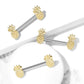 Brustwarzenpiercing GOLDENE Ananas Brustpiercing Nippelpiercing Chirurgenstahl Gold Stab 1,6/14mm