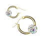 Damen 1 Paar Creolen KRISTALL-KUGEL Ohrringe Schmuck Ohrstecker Chirurgenstahl Gold Multicolor
