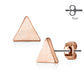1 Paar Ohrringe Set Stecker Edelstahl Chirurgenstahl Dreieck gebürstet silber roségold gold