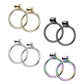 1 Paar Damen e Ring Ohrringe Ohrstecker Chirurgenstahl Multicolor