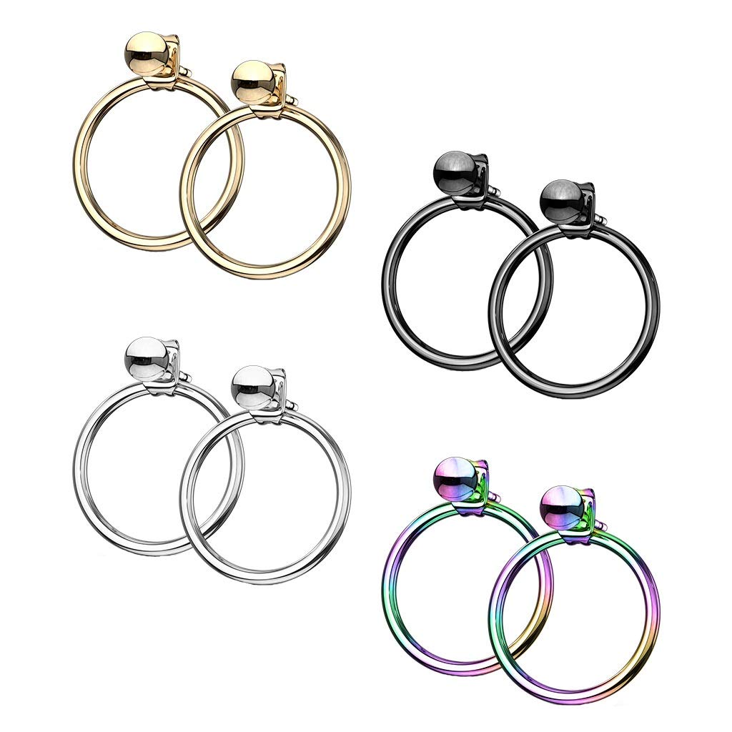1 Paar Damen e Ring Ohrringe Ohrstecker Chirurgenstahl Multicolor