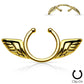 Brustwarzenpiercing Fake Engels-FLÜGEL Brustpiercing Clip ON Nippelpiercing Ring Chirurgenstahl Silber Roségold Gold