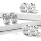 1 Paar Damen CREOLEN 2 sandgebürstete Streifen Ohrringe Ohrstecker Chirurgenstahl Silber 7mm
