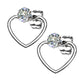 1 Paar Damen e HERZ ZIRKONIA Ohrringe Ohrstecker Chirurgenstahl Multicolor Clear