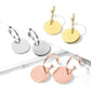 1 Paar Damen Ohrstecker Ring Anhänger runde Platte Ohrringe Chirurgenstahl Steckerverschluss Silber Gold Roségold