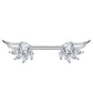 Brustwarzenpiercing ZIRKONIA Engels-FLÜGEL Brustpiercing Nippelpiercing Edelstahl Silber Roségold Gold Stab 1,6mm 14mm