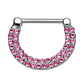 beyoutifulthings Bogen ZIRKONIA-Reihen Brustwarzenpiercing Intimpiercing Brustpiercing Edelstahl Gold Silber ROSÉ 1,2mm/1,6mm 12mm klick-Verschluss