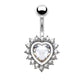 Bauchnabelpiercing ZIRKONIA Herz Nabelpiercing Chirurgenstahl Bananabell 14kt Vergoldet Silber Multicolor Stab 1,6/10mm