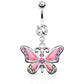 Bauchnabelpiercing Set 1,6mm 10mm Schmetterling 15,7mm x 19,9mm Nabelpiercing Chirurgenstahl Bananabell Zirkonia Silber
