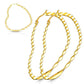 1 Paar Damen HERZ CREOLEN WELLEN-DESIGN Ohrringe Ohrstecker Chirurgenstahl Gold 30/40/50mm