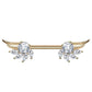 Brustwarzenpiercing ZIRKONIA Engels-FLÜGEL Brustpiercing Nippelpiercing Edelstahl Silber Roségold Gold Stab 1,6mm 14mm