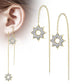 1 Paar Damen Ohrringe Durchzieher Kristall Pavé Clear Schneeflocke Anhänger Ohrringe Ohrstecker Chirurgenstahl Silber Gold Roségold