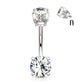Bauchnabelpiercing DOPPEL-ZIRKONIA 5/9mm Nabelpiercing Chirurgenstahl Bananabell Multicolor Stab 1,6/10mm