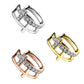 Ohrklemme DOPPEL KREUZ PAVÉ ZIRKONIA clear Ohrringe Ohrclip Fake-Piercing Messing Silber Gold Roségold