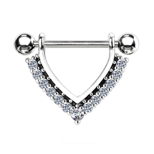 Brustwarzenpiercing Enamel Zirkonia Kranz Brustpiercing Nippelpiercing Chirurgenstahl Silber Gold Roségold Stab 1,6/14mm