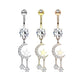 Bauchnabelpiercing Zirkonia Halb-Mond Sterne Anhänger Nabelpiercing Chirurgenstahl Bananabell Silber Gold Roségold Clear Stab 1,6/10mm