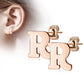 1 Paar Ohrstecker ALPHABET INITIALEN e Ohrringe Schmuck Set Edelstahl Silber Roségold