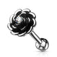 1 Knorpel Ohrstecker Blume Zirkonia Farben Cartilage Labret Piercing Tragus Silber Edelstahl Schraubverschluss Steg 6/1,2mm