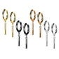 1 Paar Damen Creolen Ohrhänger Anhänger 4 Zirkonia Clear Ohrringe Ohrstecker Silber Gold Schwarz Roségold
