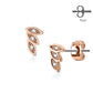 1 Paar Ohrringe Set Stecker Edelstahl Chirurgenstahl 3 Blaetter Leaves clear Zirkonia gold silber roségold