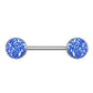 Brustwarzenpiercing Glitzer Steine Brustpiercing Nippelpiercing Chirurgenstahl Silber Multicolor Stab 1,6/14mm Stein 9mm