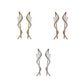 1 Paar Ohrklemmen WELLE 21 x 0,8mm Set Damen Ohrringe Ohrclip Ohrstecker Edelstahl Chirurgenstahl Silber Gold Roségold