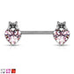 Brustwarzenpiercing Herz Katze Schwarz Brustpiercing Nippelpiercing Chirurgenstahl Silber Clear Pink Rot Stab 1,6/14mm