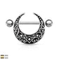 Brustwarzenpiercing Vintage Halb-Mond Gold Silber Brustpiercing Nippelpiercing Intimpiercing Chirurgenstahl Stab 16mm