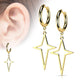 1 Paar Damen Creolen Ohrhänger Stern-Anhänger Ohrringe Ohrstecker Silber Gold Schwarz