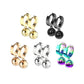 1 Paar Damen CREOLE Anhänger Kugel 8mm Ohrringe Ohrstecker Chirurgenstahl Gold Schwarz Roségold Silber Regenbogen 9mm
