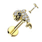 Knorpel Ohrstecker Delphin Silber Gold Roségold Pavé Zirkonia Clear Piercings Chirurgenstahl Schraubverschluss Stab 6/8mm lang
