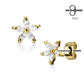 1 Paar Ohringe Ohrringe Set Stecker Edelstahl Chirurgenstahl Marquise Bluetenblatt clear Zirkonia gold silber roségold