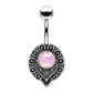Bauchnabelpiercing Opal-Optik Antik-Silber Nabelpiercing Chirurgenstahl Bananabell Silber Rosa Grün Weiß Stab 1,6/10mm