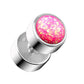 Fake Ohrplug Glitzer-Opal Optik Ohrpiercing Ohrschmuck Chirurgenstahl Schraubverschluss Grün Pink Weiß Kugel 8mm