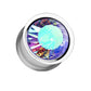 Ohrplug GROSSER KRISTALL Ohrpiercing Ohrschmuck Chirurgenstahl Tunnel Schraubverschluss Silber Blau Pink 6-16mm